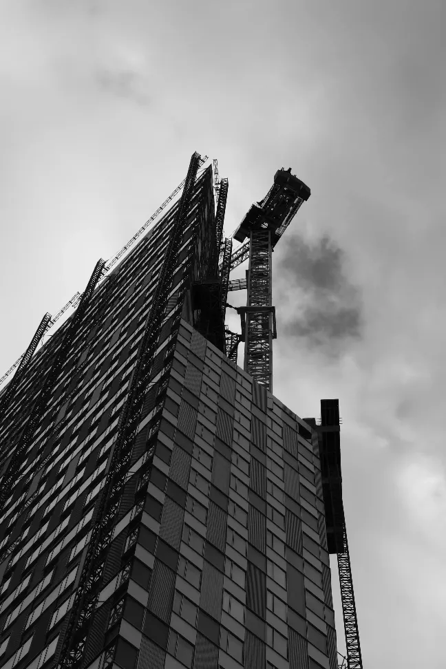 Grue de chantier en action